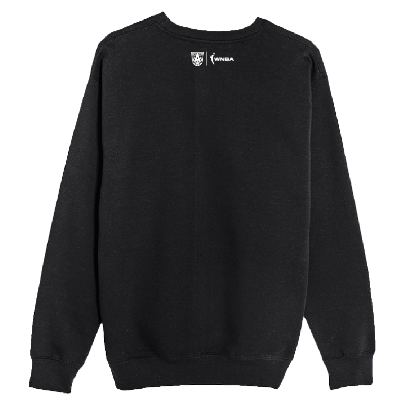 'Welcome to the A' back of Sweatshirt - Front has large WELCOME letters in white with 'to the' in smaller white letters with a scripted 'A' in red. Back as a small white badge of A logo crest and WNBA logo.